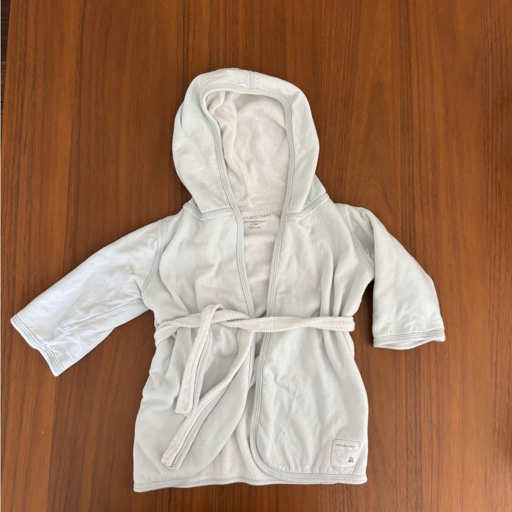 Burt's Bees Baby Robe Hooded Tie Belt